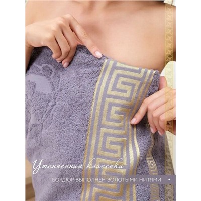 Махровое полотенце "Эллада"- серая дымка 70*140 см. хлопок 100%