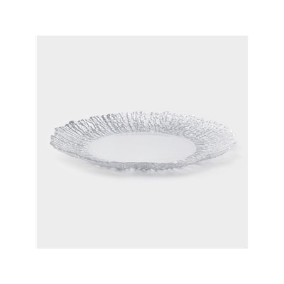 Тарелка подстановочная Magistro «Сияние», d=33 см, окантовка серебро, стекло