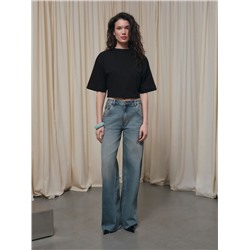 Актуальная коллекция CONTE CON-845 Джинсы wide leg винтажной варки с необработанным краем