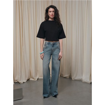 Актуальная коллекция CONTE CON-845 Джинсы wide leg винтажной варки с необработанным краем