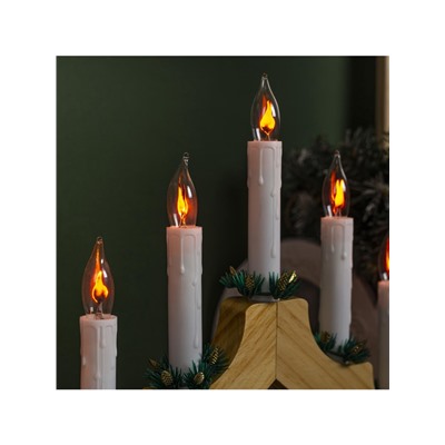 Светодиодная фигура «Рождественская горка» 39.5×33×5 см, дерево, 220 В, эффект пламени