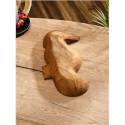 Тарелка «Морской конек», 33×20×5 см, дерево Джати, коричневая