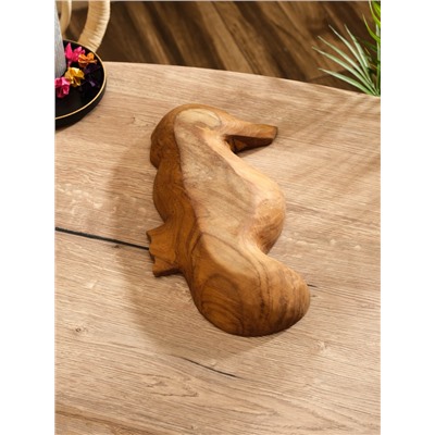 Тарелка «Морской конек», 33×20×5 см, дерево Джати, коричневая