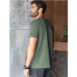 Футболка полуприлегающего кроя с принтом из премиального хлопка