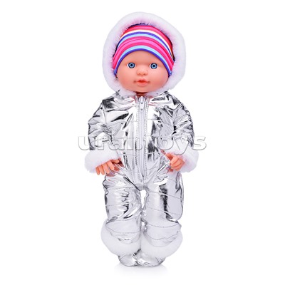 Пупс "Андрейка" на санях (пьет, писает) с аксессуарами, в коробке