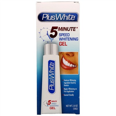 Plus White, 5-минутный отбеливающий гель, 56 г (2,0 унции)