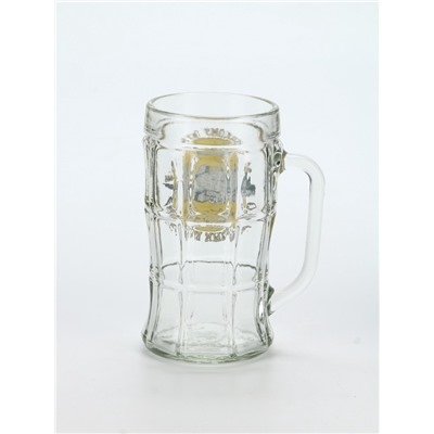 Кружка пивная стеклянная «Крепкому мужику, со светлым будущим», 500 мл