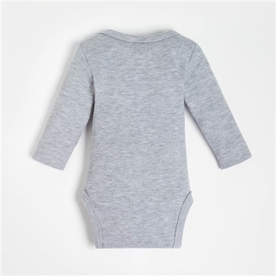 Боди детское «Крошка Я» Mery Xmas, рост 62-68 см, серое