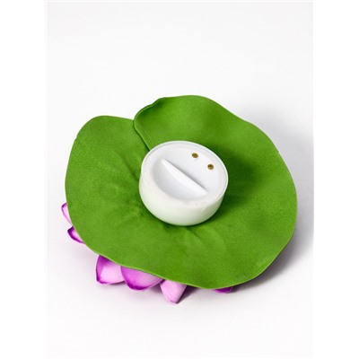 Садовый светильник для водоёмов «Лотос», 10×13×15 см, на батарейке, фиолетовый