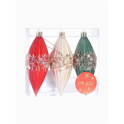 Ёлочная игрушка набор 3 шт. «Сосулька Коул» 12×4.5 см, МИКС