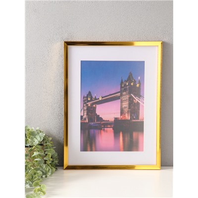 Фоторамка для фото 30×40 см, с паспарту 21×30 см, Lumo, золото