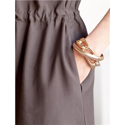 Платье-рубашка с кулиской на талии из плотного лиоцелла