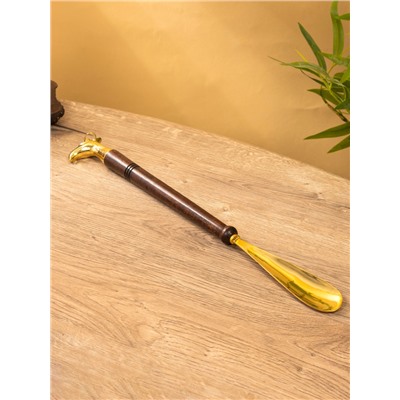 Ложка для обуви «Дельфин», 49 см, латунь, дерево