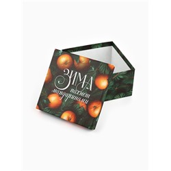 Набор новогодних подарочных коробок 6 в 1 «Яркие мандарины», 10×10×6 - 20×20×11 см