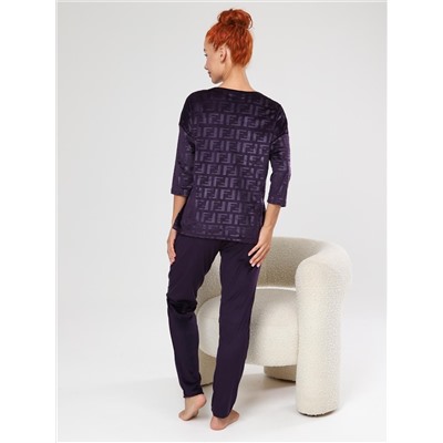 Вениса-Жаккард - костюм сливовый