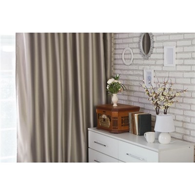 Штора блэкаут портьерная «Этель», 130×300 см, серебряная