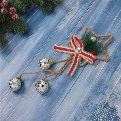 Украшение ёлочное «Зимнее волшебство. Жанр», новогоднее, 28×10 см, в виде звезды