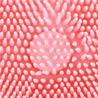 Щётка для мытья и массажа животных, с ёмкостью для шампуня, пластик, розовая