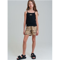 Комплект трикотажный для девочек: майка, шорты, фуфайка (футболка)