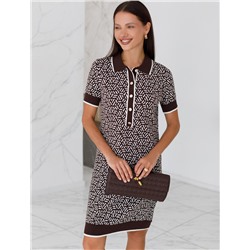 Платье жаккардовой вязки с кашемиром