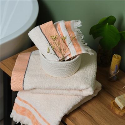 Полотенце махровое LoveLife «Бриз» 30×50 см, оранжевый, 100% хлопок, 500 г/м²