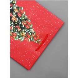 Пакет подарочный новогодний ламинированный, «Новогодняя ёлка», 18×10×22.3 см