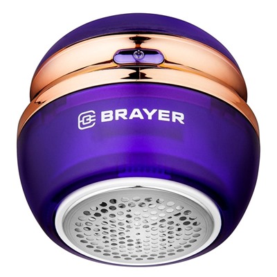 Машинка для удаления катышков BRAYER 5031BR, 3 Вт, TypeC, съёмный резерв для катышков, фиолетовая