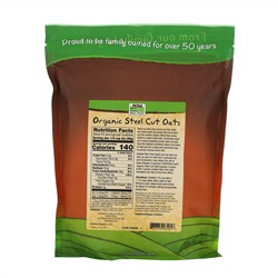 Now Foods, Real Food, органический резаный овес, 907 г (2 фунта)