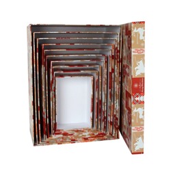 Коробка подарочная Прямоугольная 10 штук набор Новый год / M10-108 /уп 6/