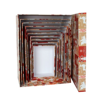 Коробка подарочная Прямоугольная 10 штук набор Новый год / M10-108 /уп 6/