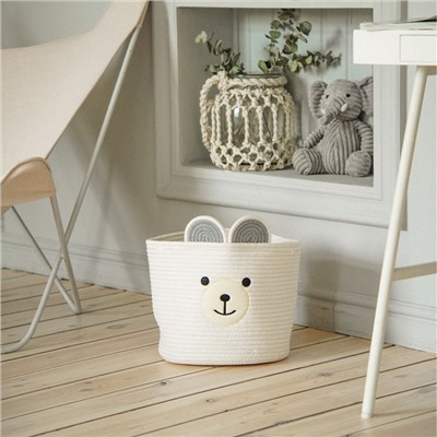 Корзина для хранения SL Home, плетёная, ручной работы, 29×29×26 см, белая