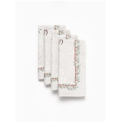 Набор салфеток сервировочных «Этель. Новогоднее чудо», 4 шт., серые, 40×40 см