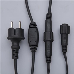 Гирлянда «Бахрома» 3×0.6 м, IP44, УМС, тёмная нить, 160 LED, свечение красное, 220 В