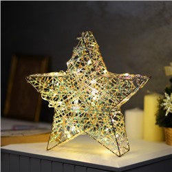 Фигура световая «Звезда плетенная», 30×30×7 см, 30 LED, батарейки ААх3 (не в комплекте), свечение тёплое белое