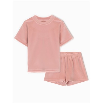 Костюм (шорты и футболка) Крошка Я Plushy, р. 74-80 см, розовый