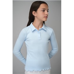 Блузка-поло в рубчик для девочки Happyfox