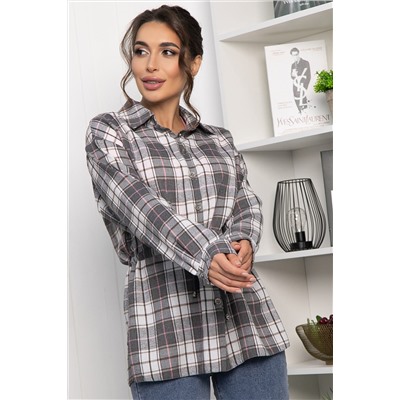 Рубашка хлопковая Джанет (серо-коричневая) Б14276-4М
