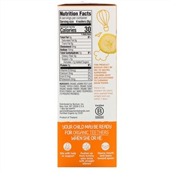 Happy Family Organics, Organic Teethers, вафли для мягкого прорезывания зубов у сидящих малышей, батат и банан, 12 пакетиков по 4 г (0,14 унции)