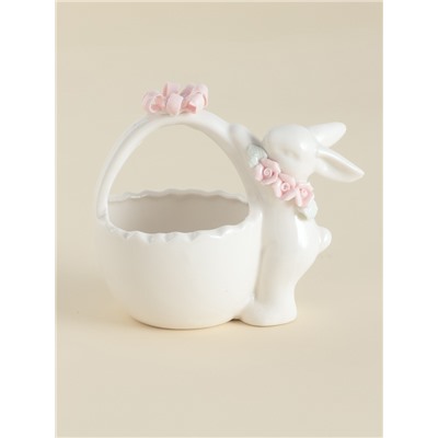 Конфетница SL Home «Лесные кролики», 12.5×8×12 см, фарфор, белая