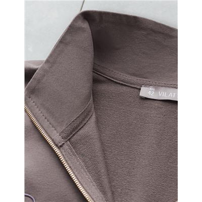 Джемпер с воротом на молнии из петельчатого футера двухнитки с эластаном