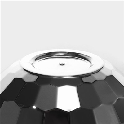 Бокал с крышкой и трубочкой Доляна «Сияние», 600 мл, 11×11×10.5 см, цвет серебряный