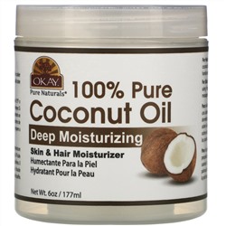 Okay Pure Naturals, 100% Pure Coconut Oil, Deep Moisturizing, 6 oz (177 ml)