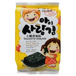 Хрустящая морская капуста для детей, без добавок Humanwell Manjun, Корея, 4 г