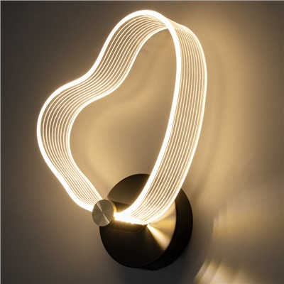 Бра «Сердце» LED 8 Вт 3000-6000К черный 25×20×6 см