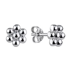 Серьги из серебра без вставки, Л-12601