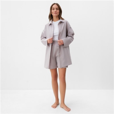 Пижама женская (рубашка, шорты) KAFTAN, размер 40-42, серая