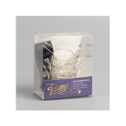 Гирлянда «Мишура» 5 м роса, IP20, серебристая нить, 100 LED, свечение мульти, 12 В