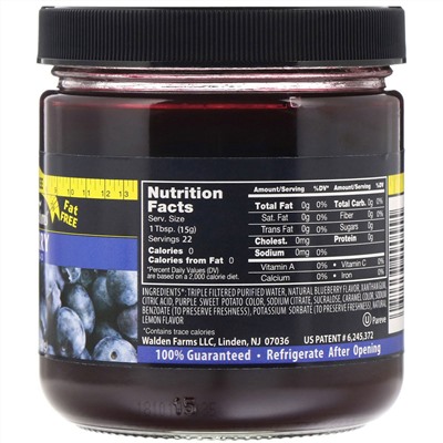 Walden Farms, Фруктовая паста со вкусом черники, 12 унций (340 г)