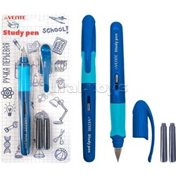 Ручка перьевая "School. StydyPen" перо тонкое F (Fine) в комплекте с 3-мя баллончиками 0,8 мл