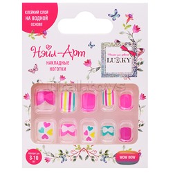 Накладные ногти Lukky Нэйл-Арт "Wow Bow" на клеевой основе, 3-10 лет,